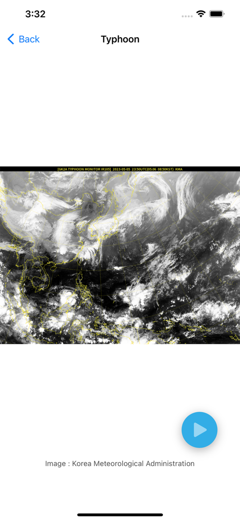 Echtzeit-Satelliten-Taifun-Überwachung für Ostasien