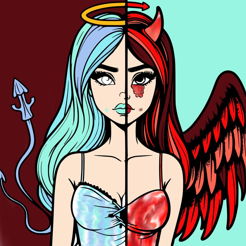 devil vs angel realistic girl