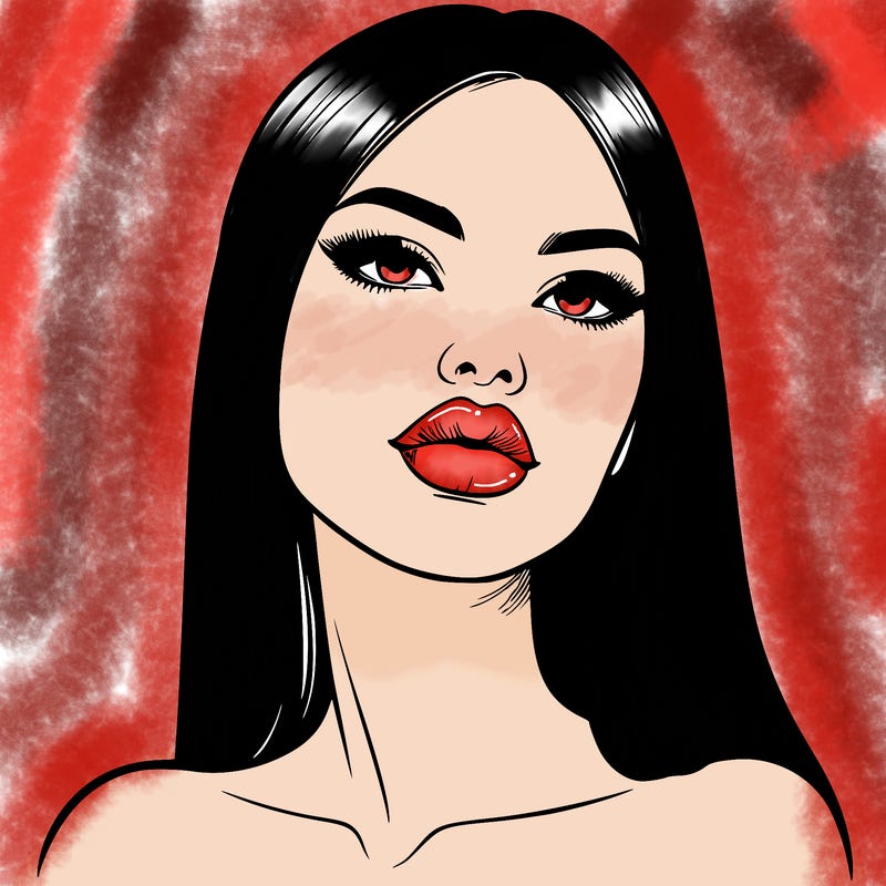 realistic woman with full lips