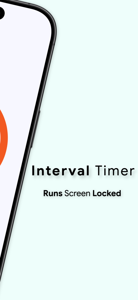 Interval Timer Pro: Tabata - Captura de pantalla de la interfaz de la aplicación Interval Timer Pro con el texto runs screen locked
