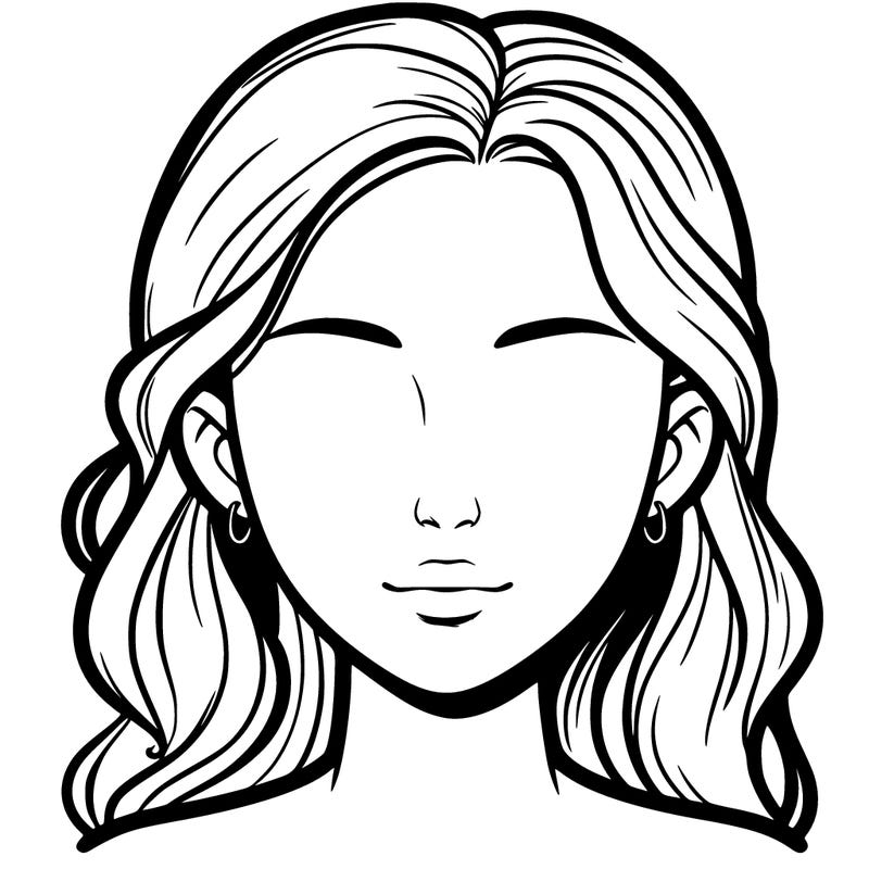 blank female face no eyes