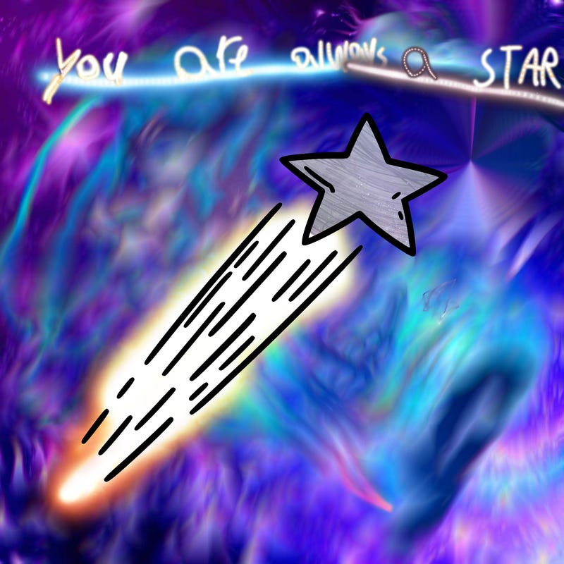 a shooting star in the sky