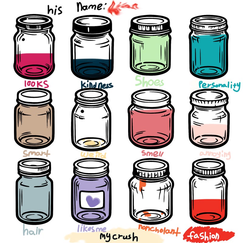 10 empty jars
