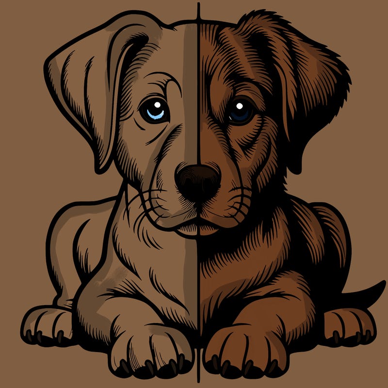 realistic dog split picture