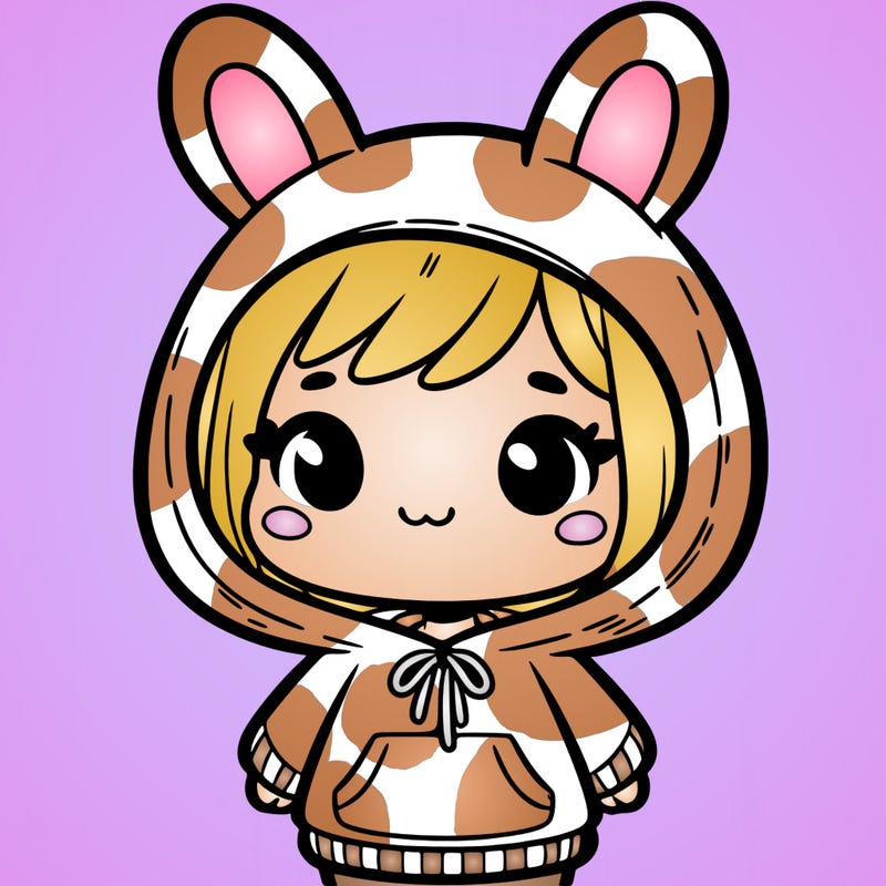 little girl in a bunny hoddie