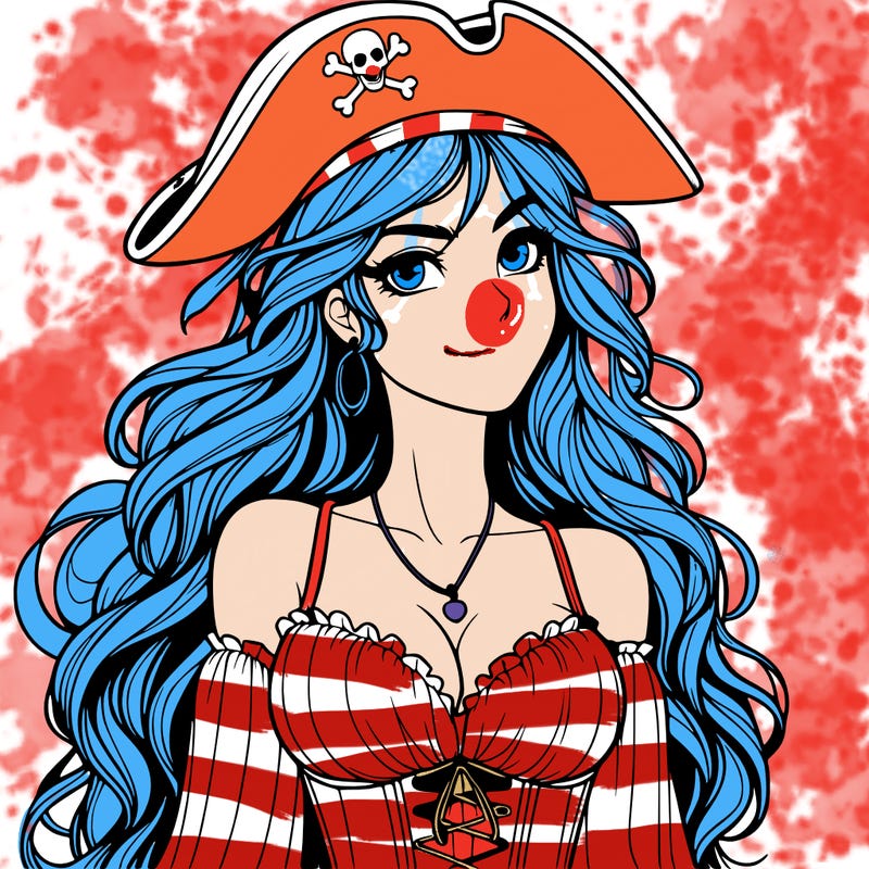 realistic female pirate with long hair