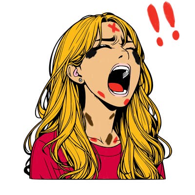 screaming realistic, girl