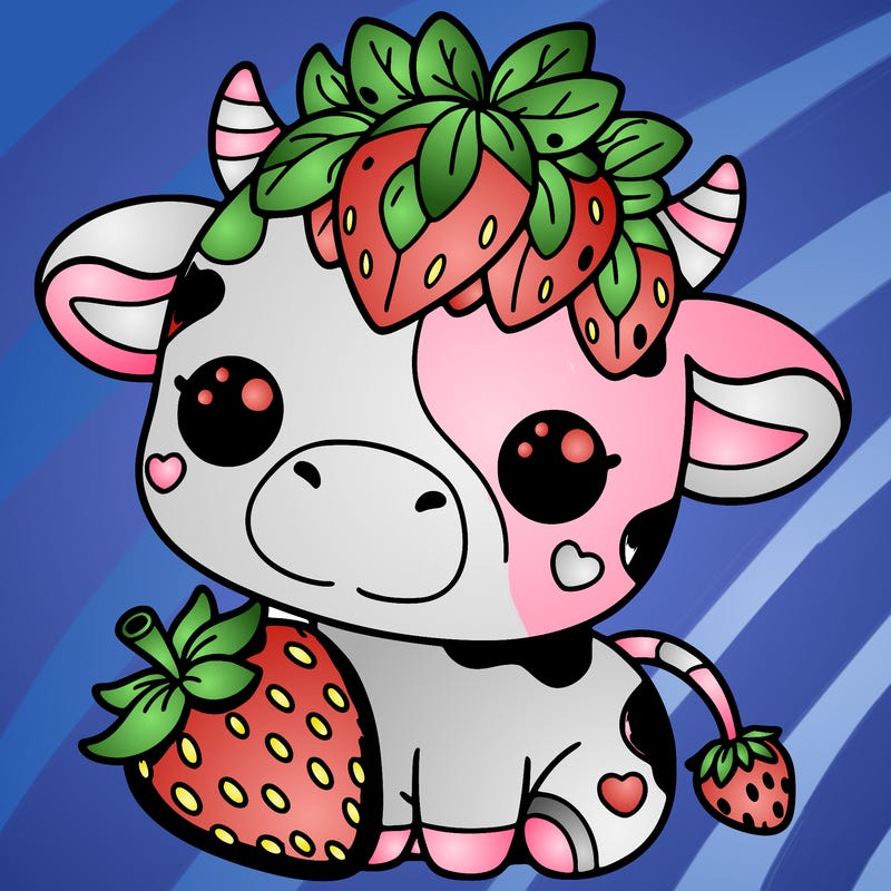 cute strawberry cow