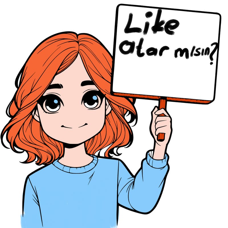 realistic girl holding up a sign