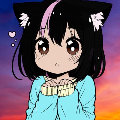 shy anime catgirl