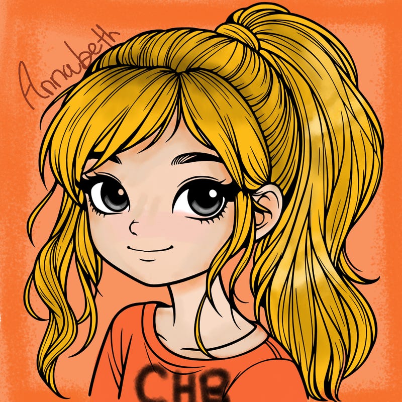 realistic girl with ponytail