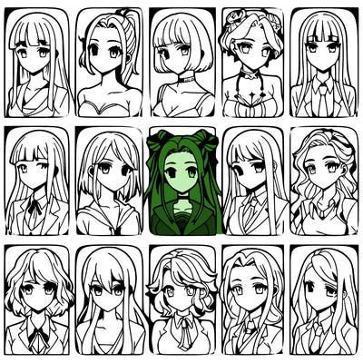 girls that look diffrent anime