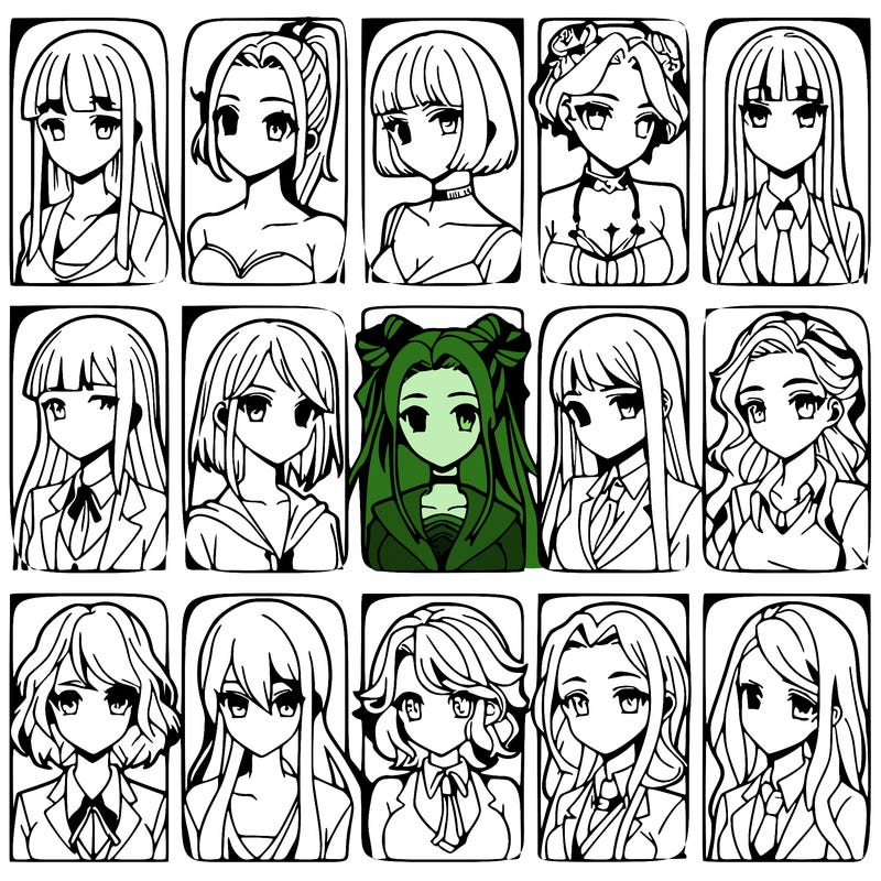 girls that look diffrent anime