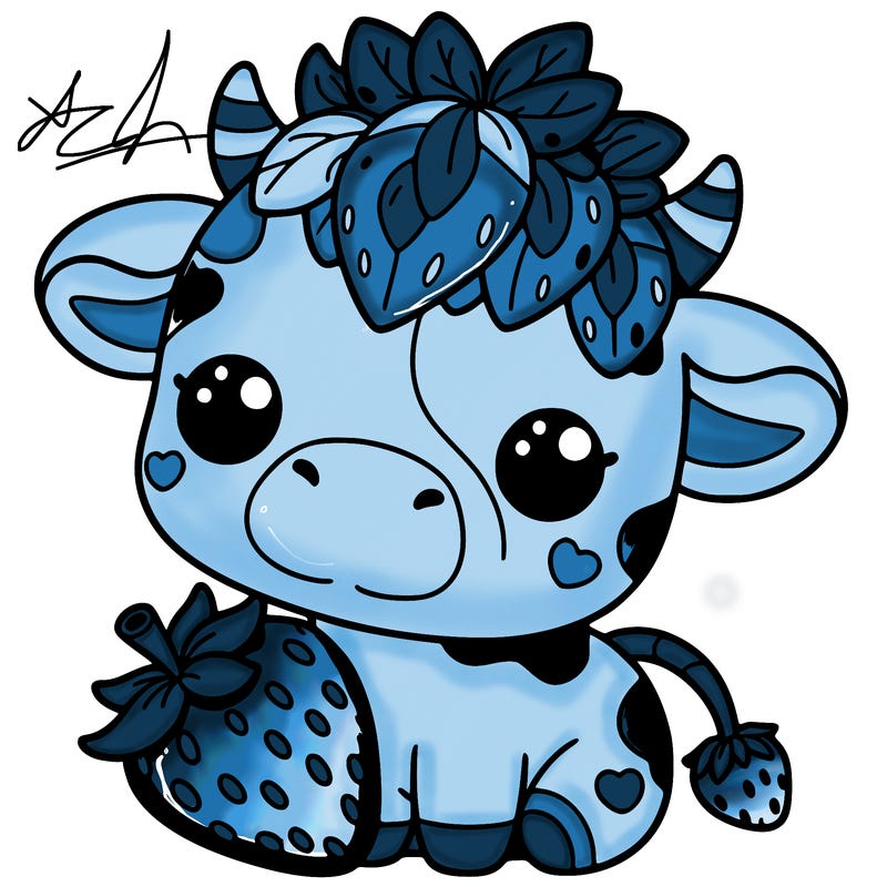 cute strawberry cow
