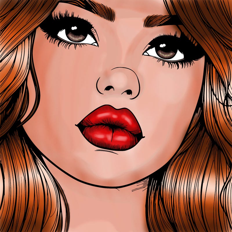 really realistic girl with lips