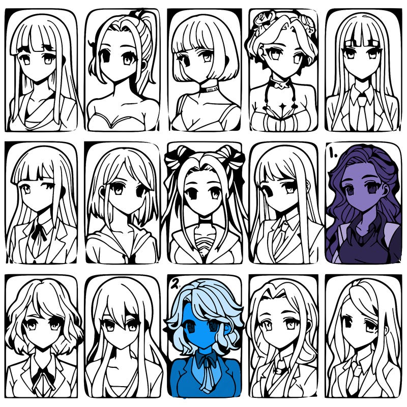 girls that look diffrent anime