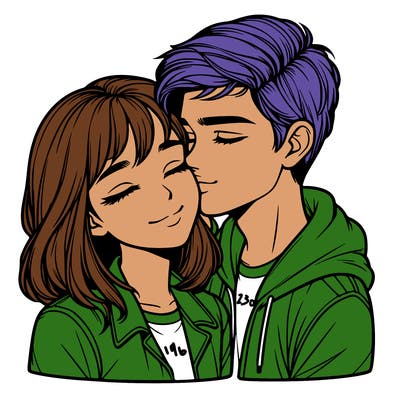 realistic girl and boy  love