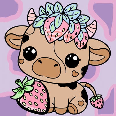 cute strawberry cow