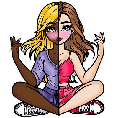 realistic girl split