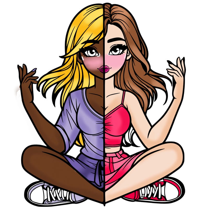 realistic girl split