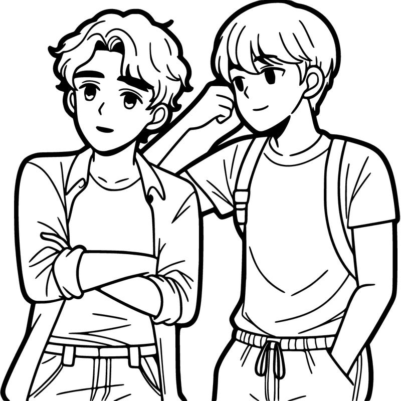 two males hanging out