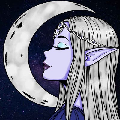 a realistic moon elf