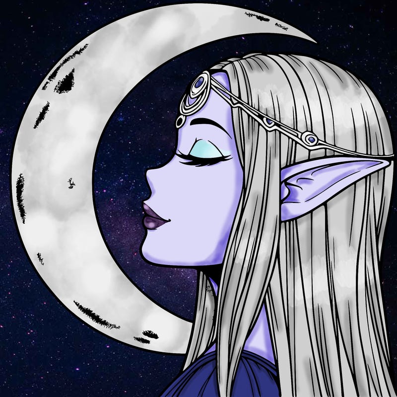 a realistic moon elf