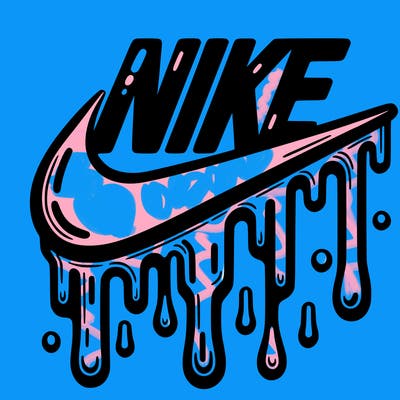 dripping nike logo