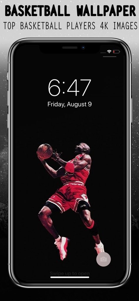 Basketball Wallpaper - iPhone lock screen displaying a 4K artistic basketball player wallpaper