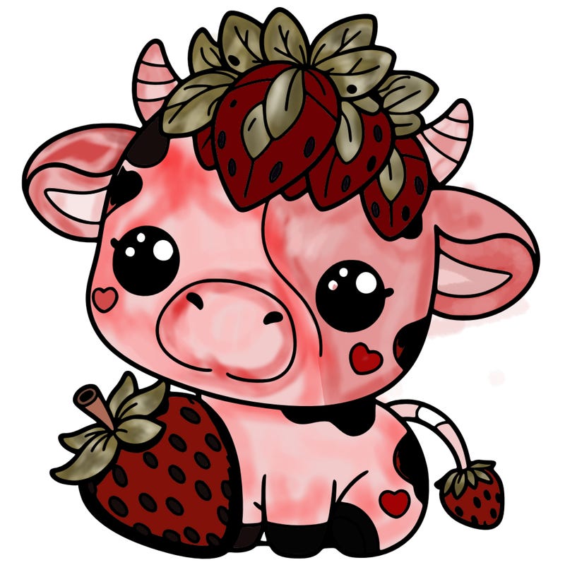 cute strawberry cow