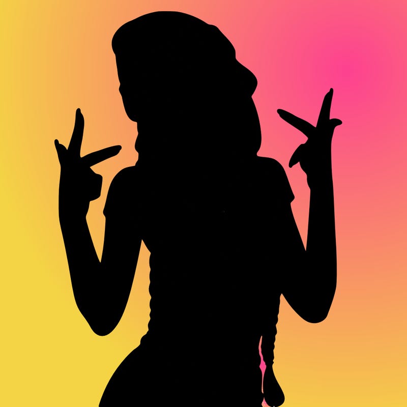 realistic teenage girl with braids and a beanie and crop top doing 🫶🏼