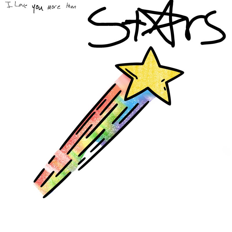 a shooting star in the sky