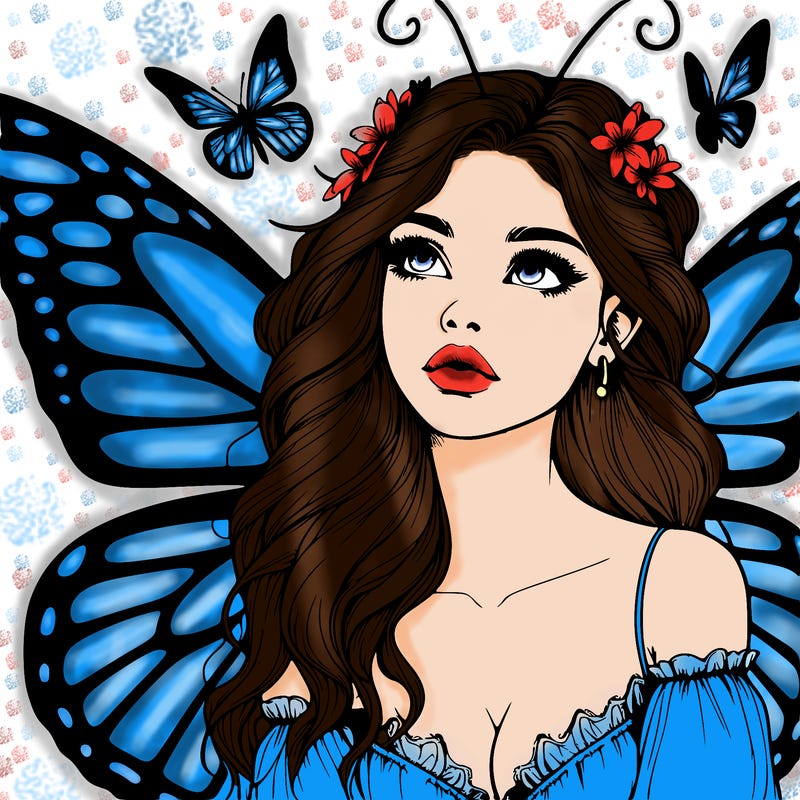 butterfly fairy realistic girl