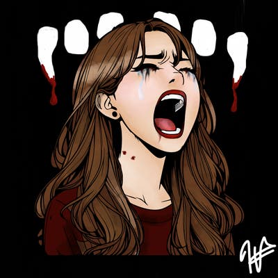 screaming realistic, girl