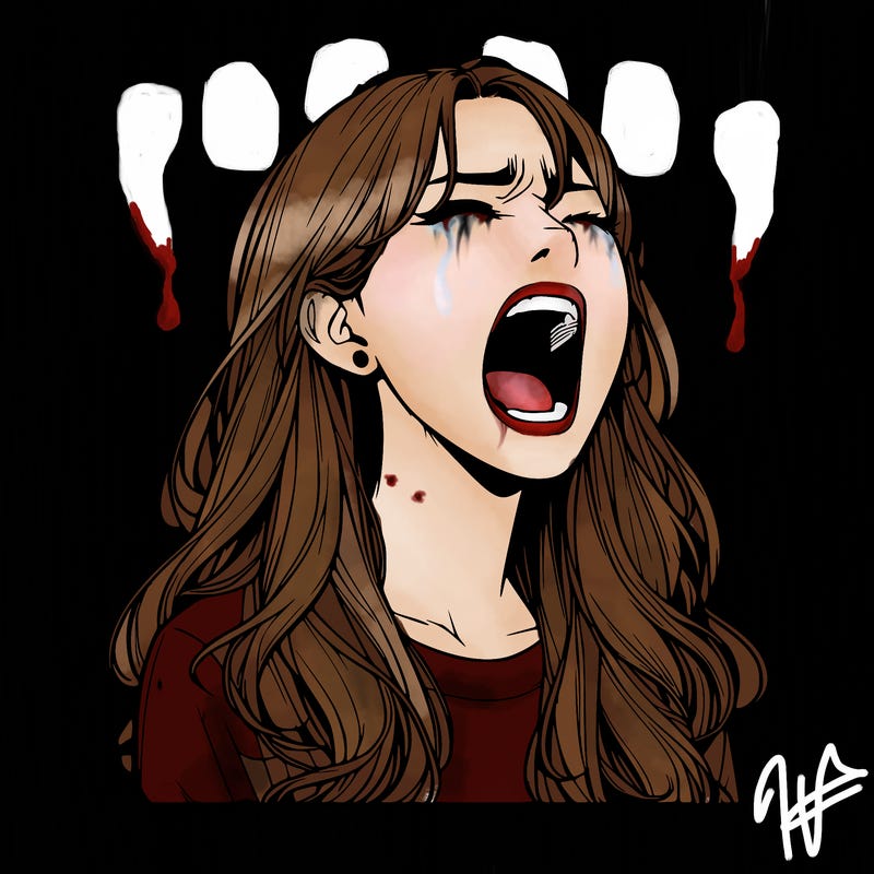 screaming realistic, girl