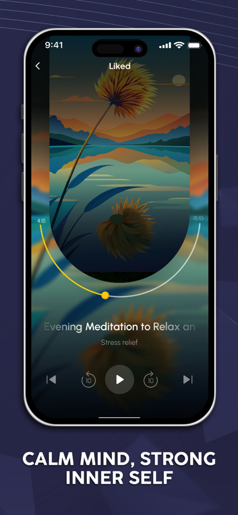 Rooted Center - Evening meditation session for stress relief on the Rooted Center app