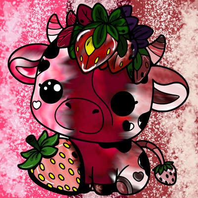 cute strawberry cow