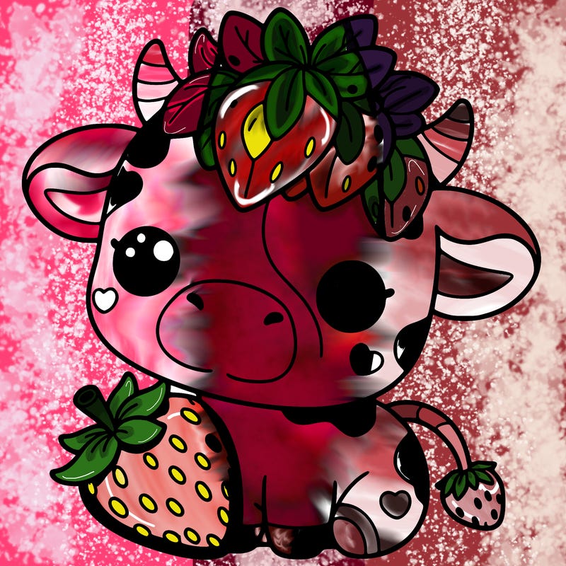 cute strawberry cow