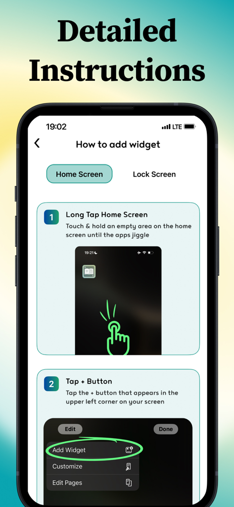 Lockscreen Bible Verse Widget - Step-by-step instructions for adding a Bible verse widget to an iPhone home screen.