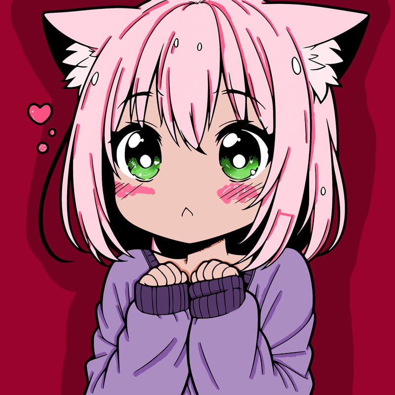 shy anime catgirl