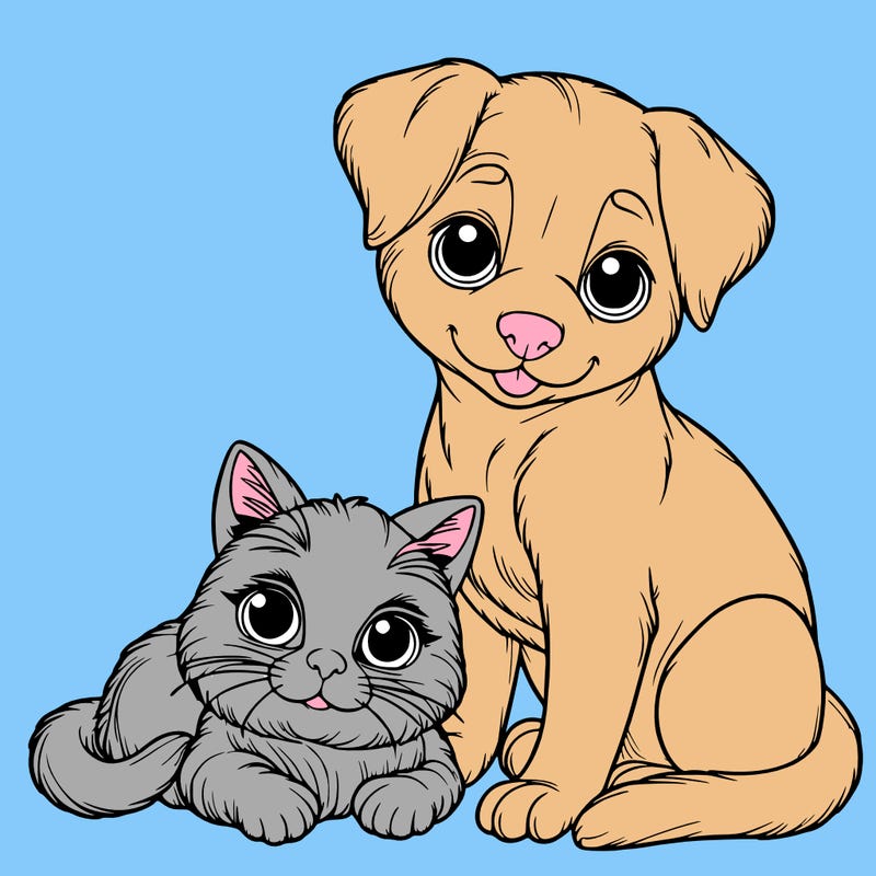 realistic cat and dog