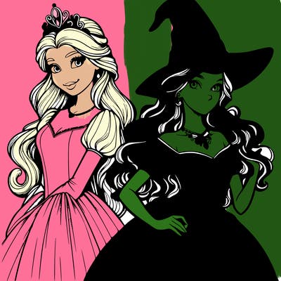 a realistic princess and a witch