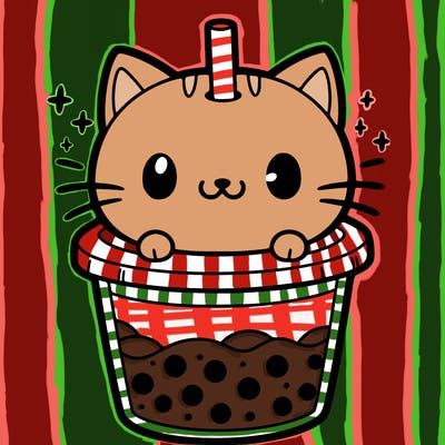 cat in a boba