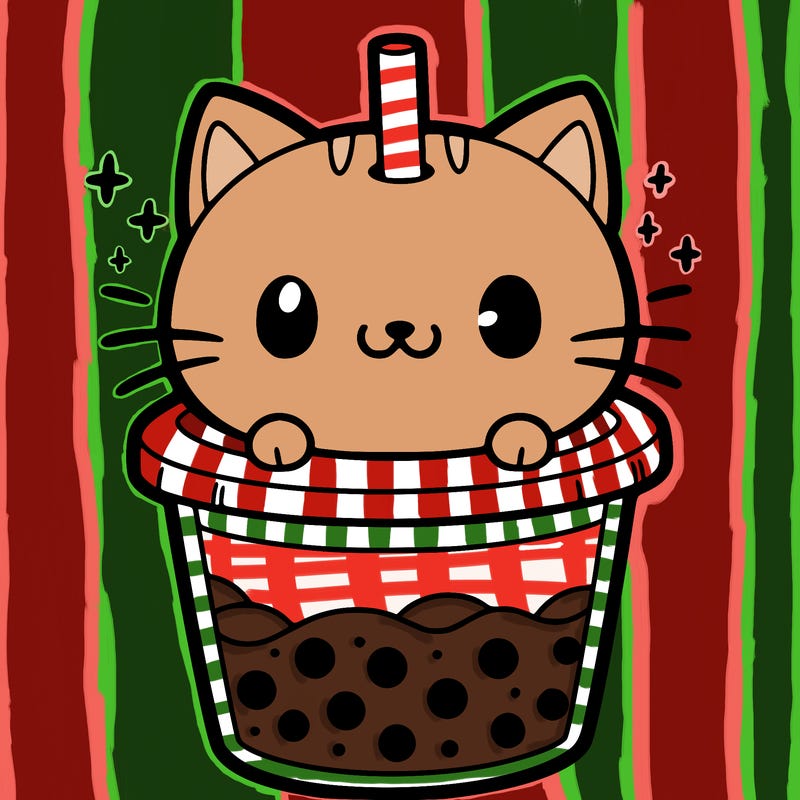 cat in a boba