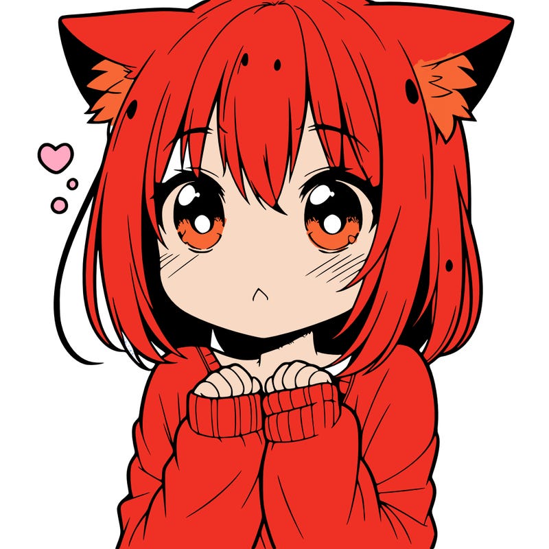 shy anime catgirl
