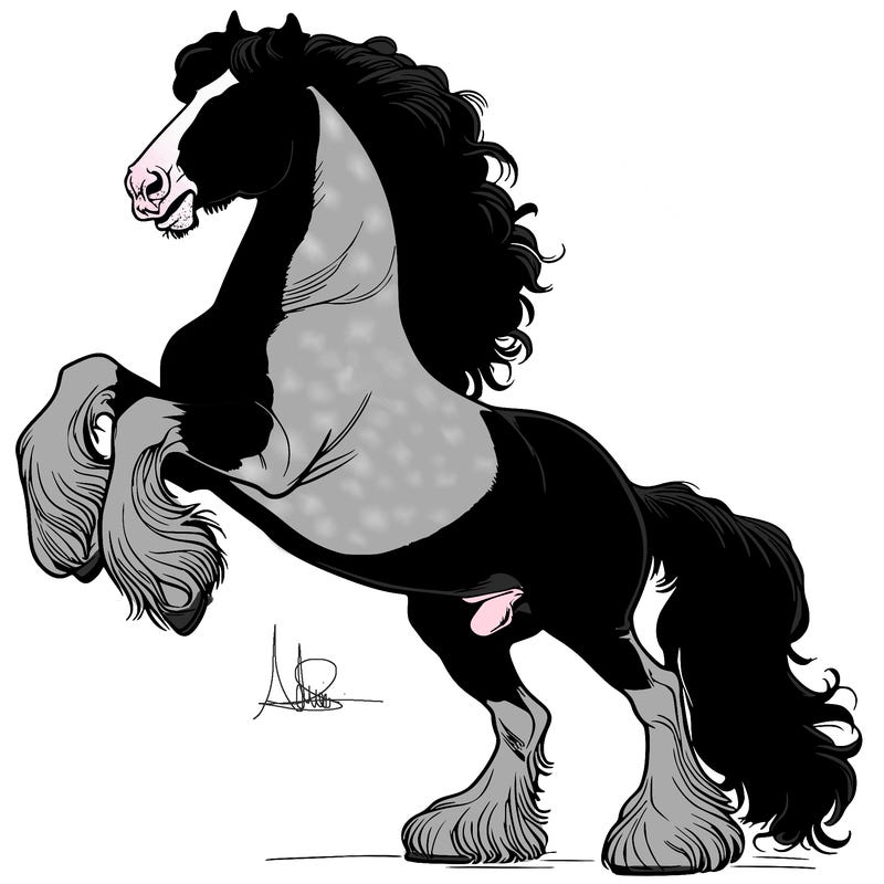 realistic shire horse rearing