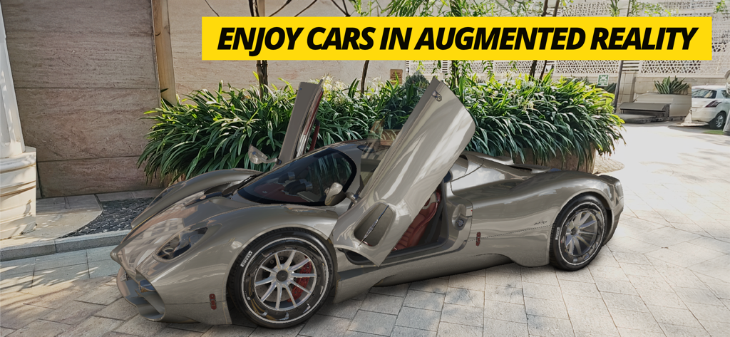 CSR 2 - Realistic Drag Racing - La funzione di realtà aumentata di CSR 2 mostra una supercar argentata in un'ambientazione reale.