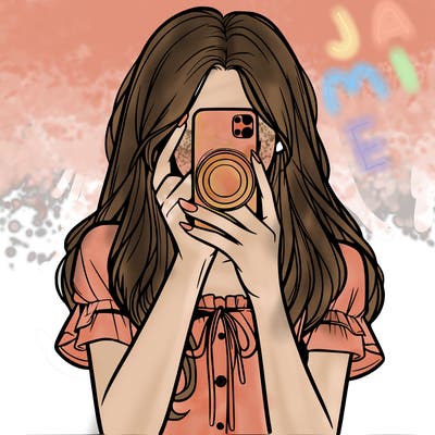 a realistic girl holding her phone taking pictures