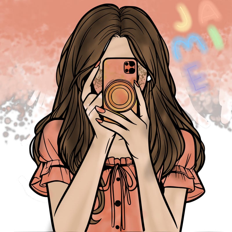 a realistic girl holding her phone taking pictures