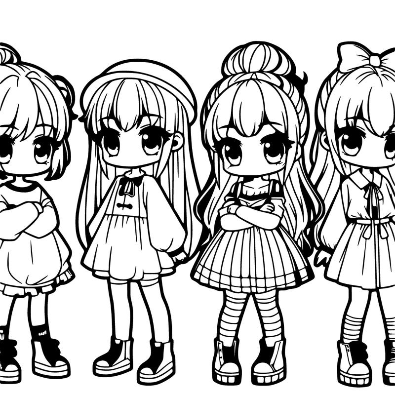 5 chibi girls